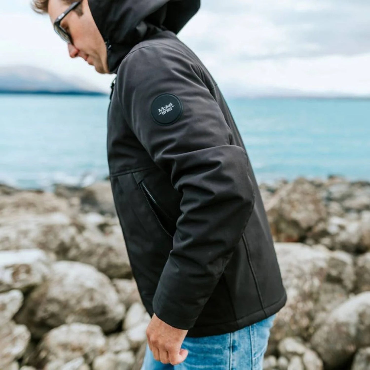 CLEARANCE - Moke Remy Mens Plus Size Softshell Jacket Black 2XL-4XL