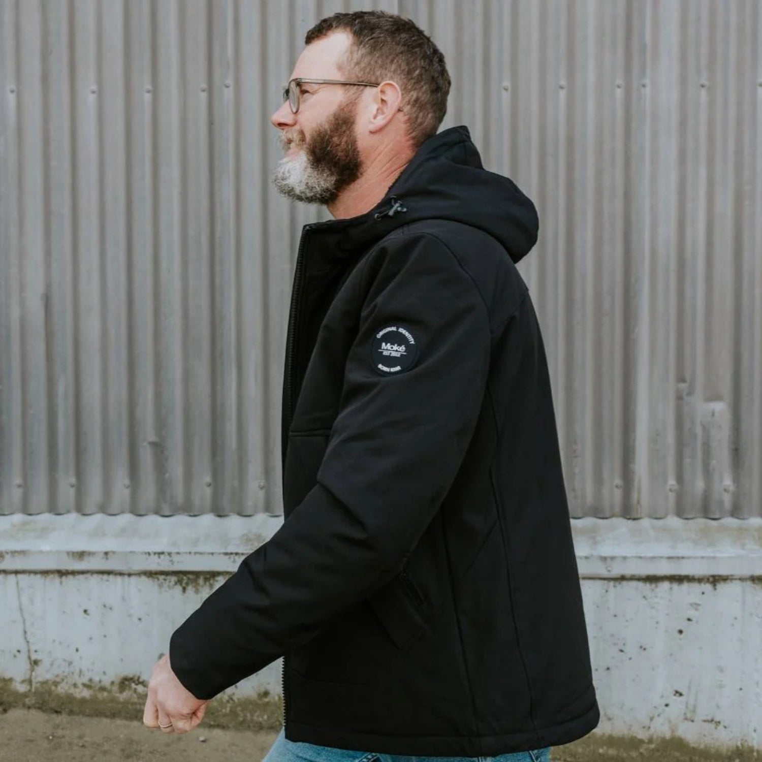 Moke Remy Mens Plus Size Softshell Jacket Black 2XL-4XL