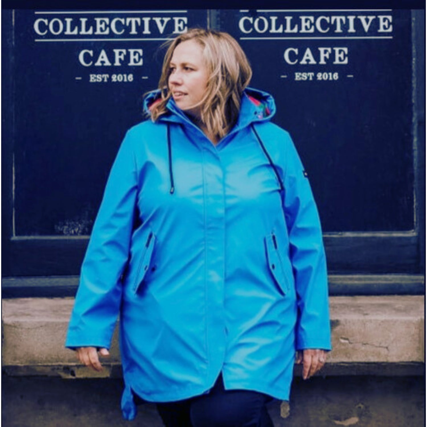 Moke Billie Women's Plus Size Rain Coat Blue sizes 3XL - 4XL