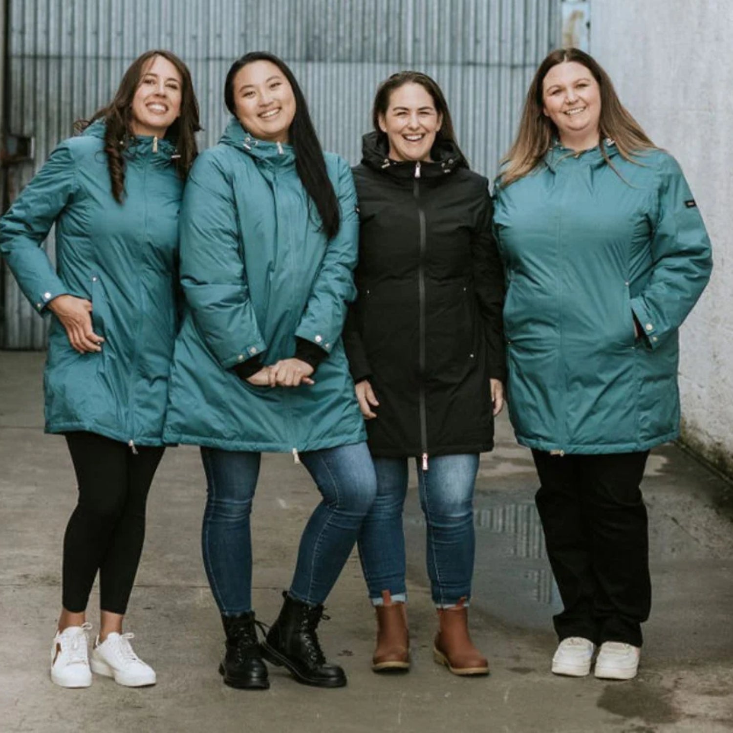 Moke Leila Long Womens Plus Size Waterproof Down Coat Jacket Teal 2XL-4XL