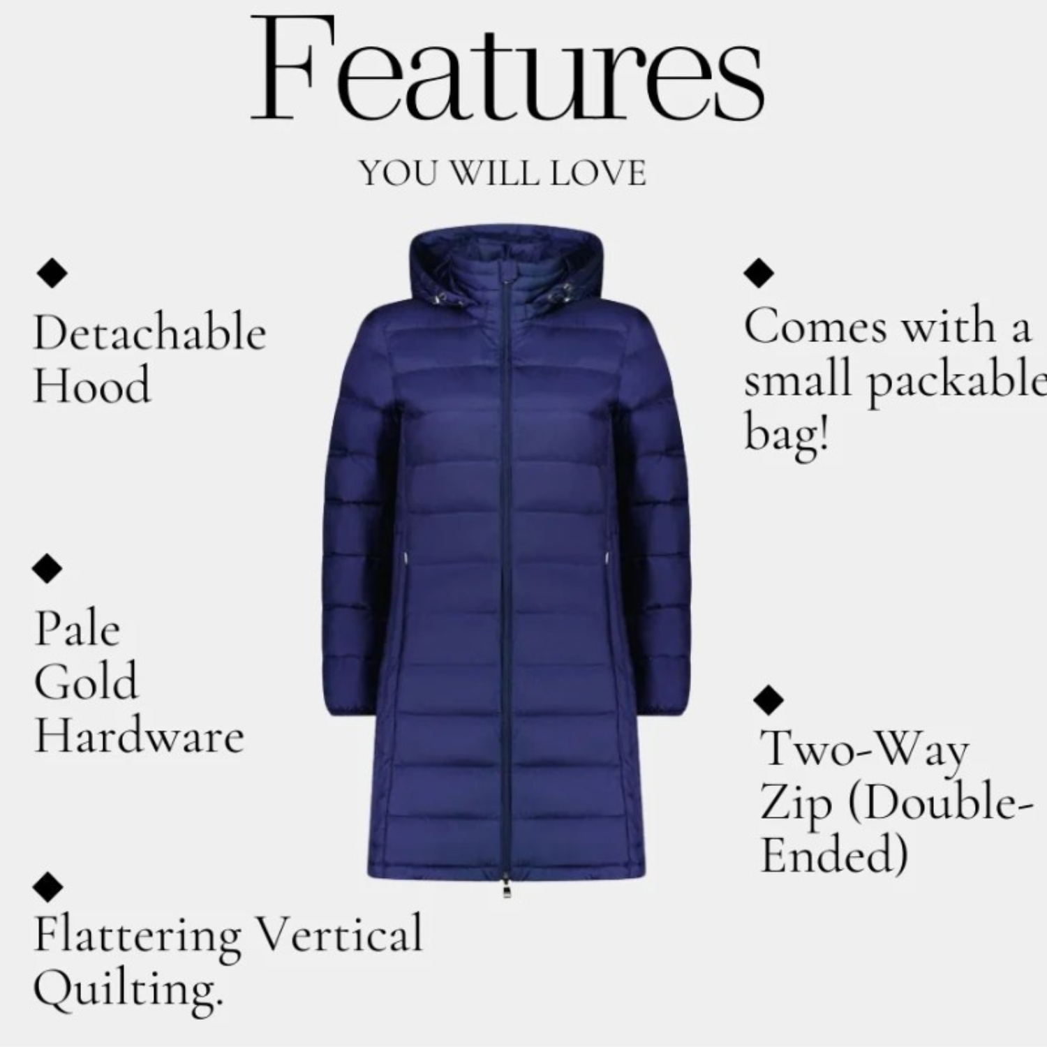 Moke Sarah Womens Plus Size Long Down Jacket Moonlight 3XL-4XL