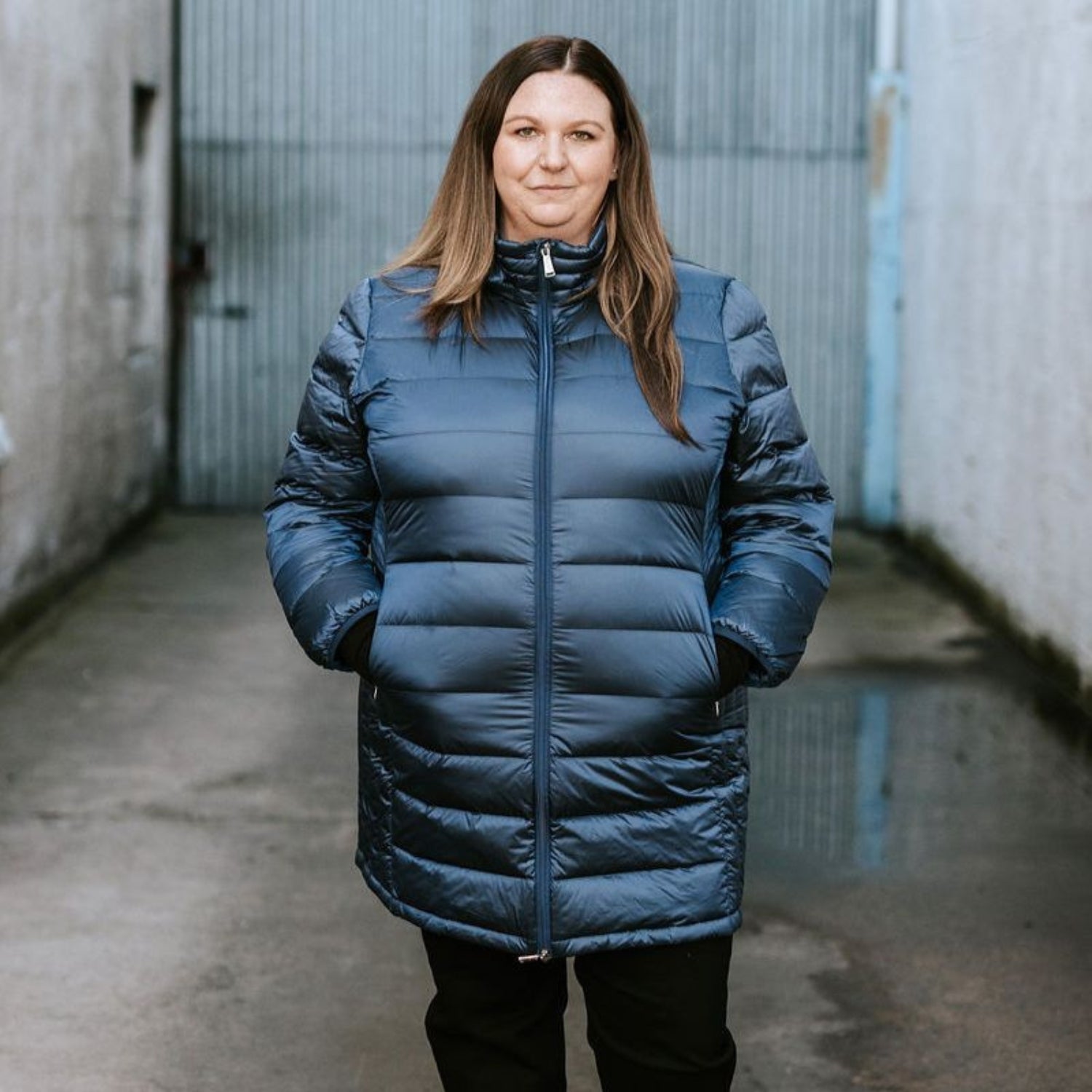 Moke Sarah Womens Plus Size Long Down Jacket Moonlight 3XL