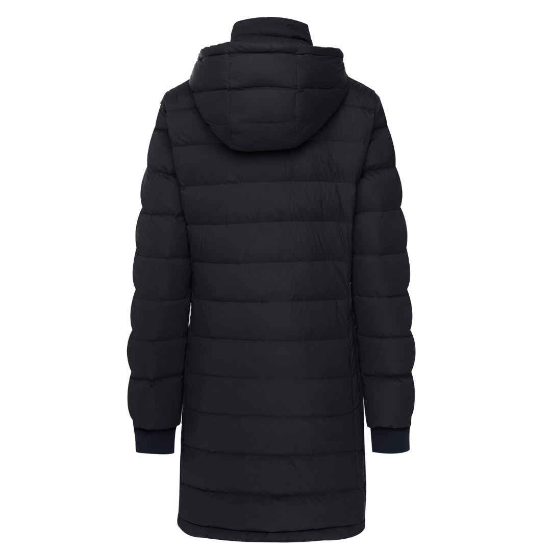 Back view Moke Sydney Women's 90/10 Packable Down Coat Black Plus Sizes