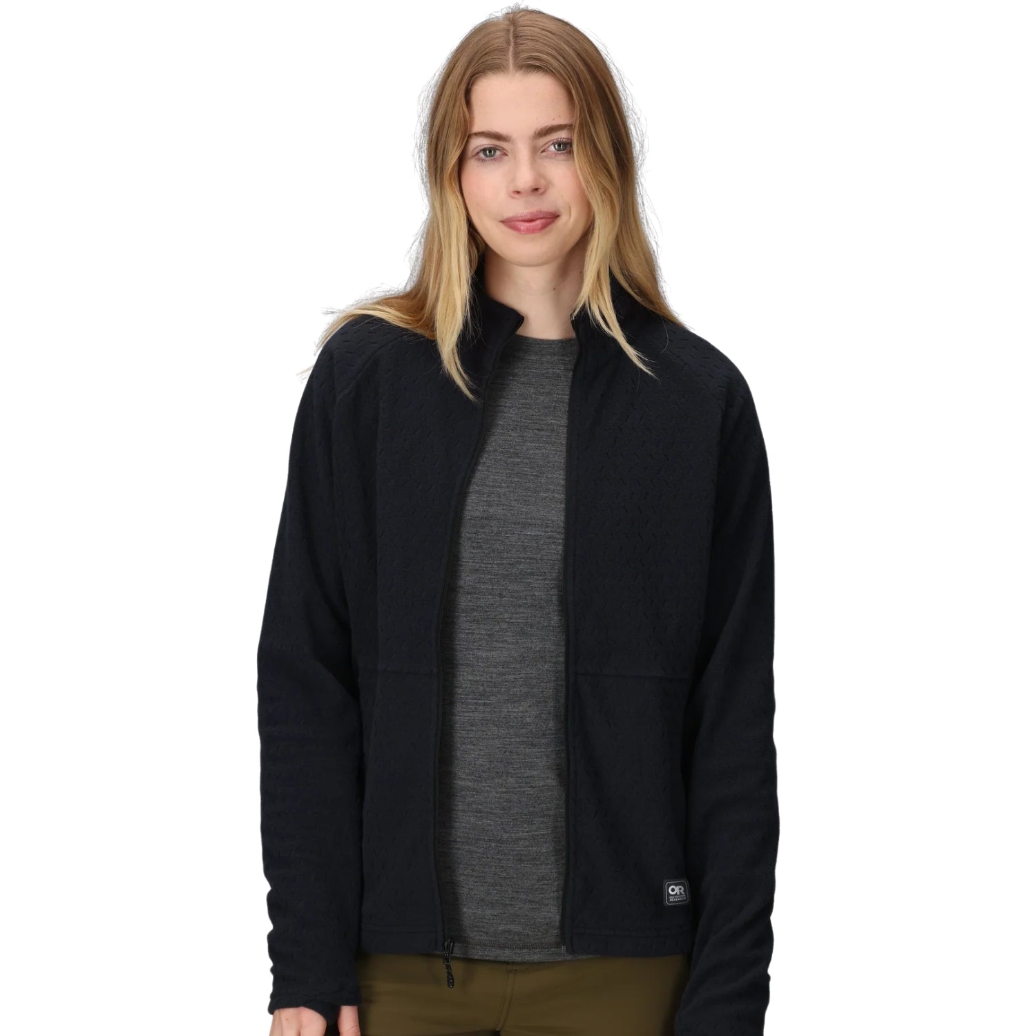 Outdoor Research Mega Trail Mix Womens Plus Size Full Zip Fleece Black
