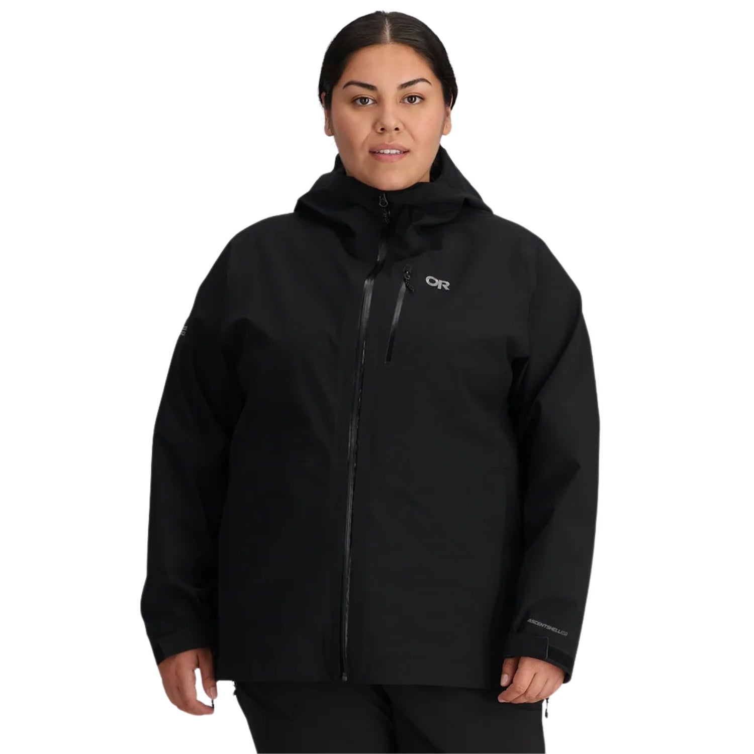 Pre-Order: Outdoor Research Women’s Aspire 3L Rain Shell Jacket Black USA Plus Size 1X-3X