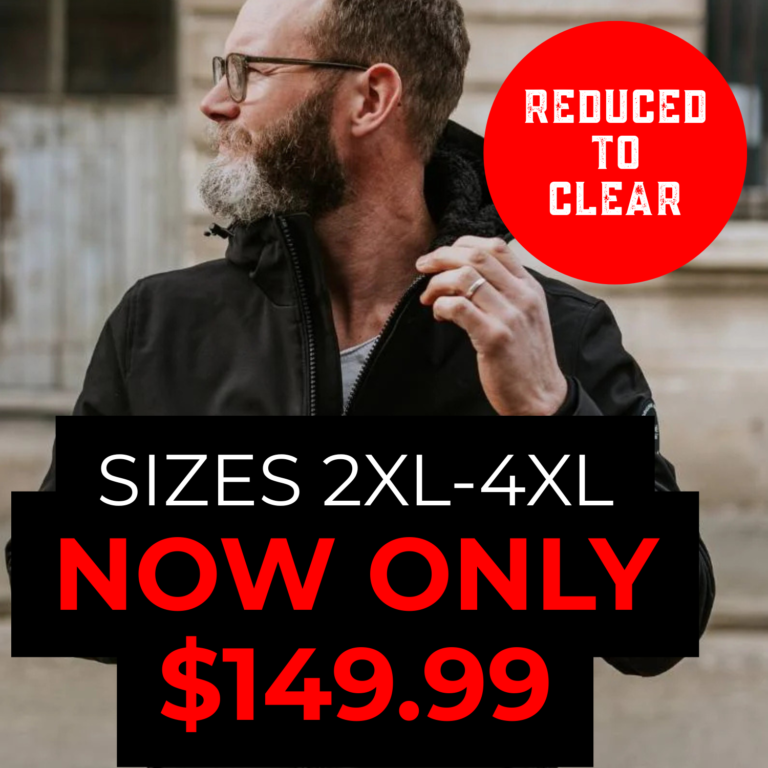 CLEARANCE - Moke Remy Mens Plus Size Softshell Jacket Black 2XL-4XL