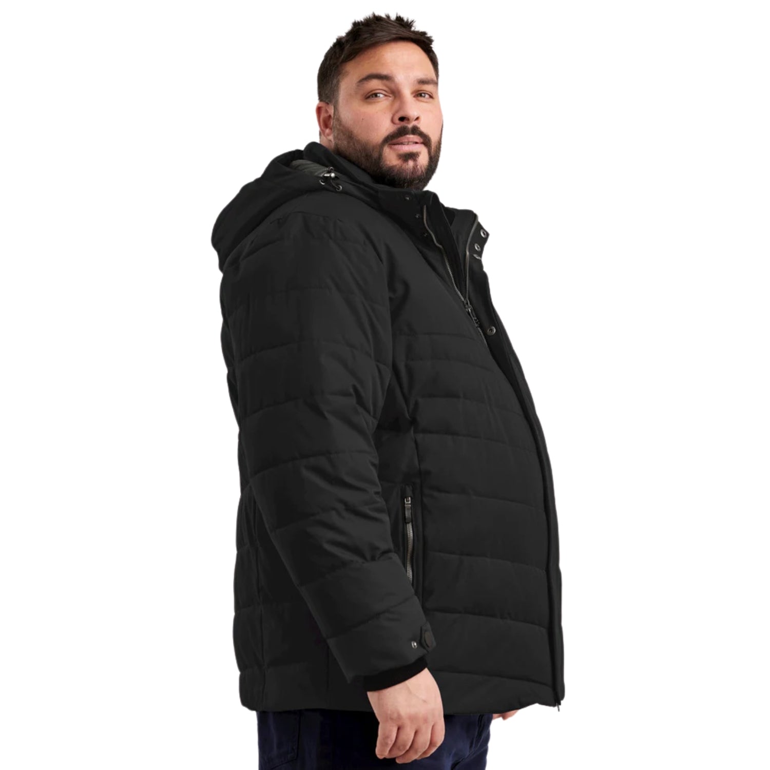 Pre-Order: Stoy Anton Men's Plus Size Winter Puffer Coat Black Sizes 3XL - 6XL