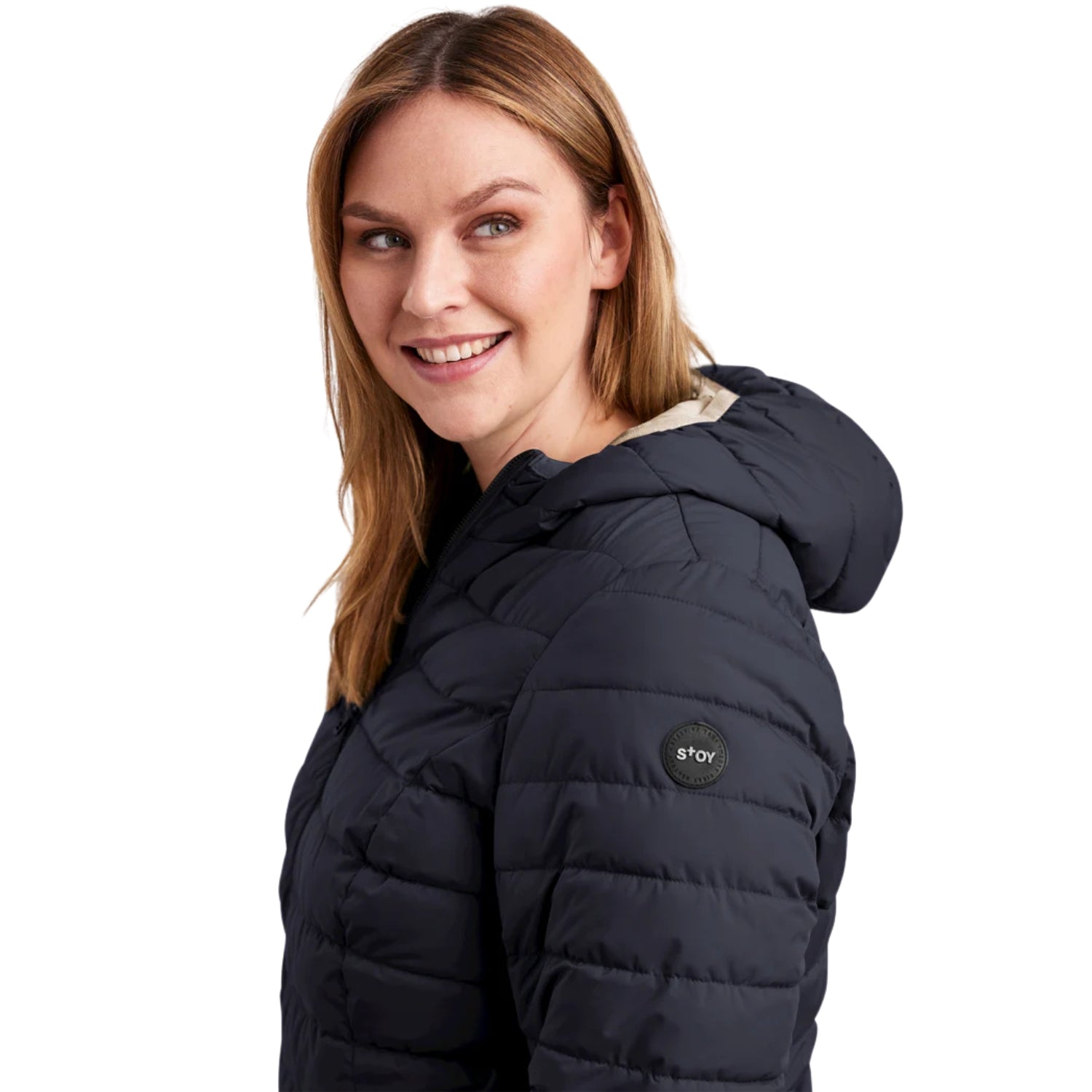 STOY Elke Women’s Plus Size Puffer Jacket Dark Navy Size 28