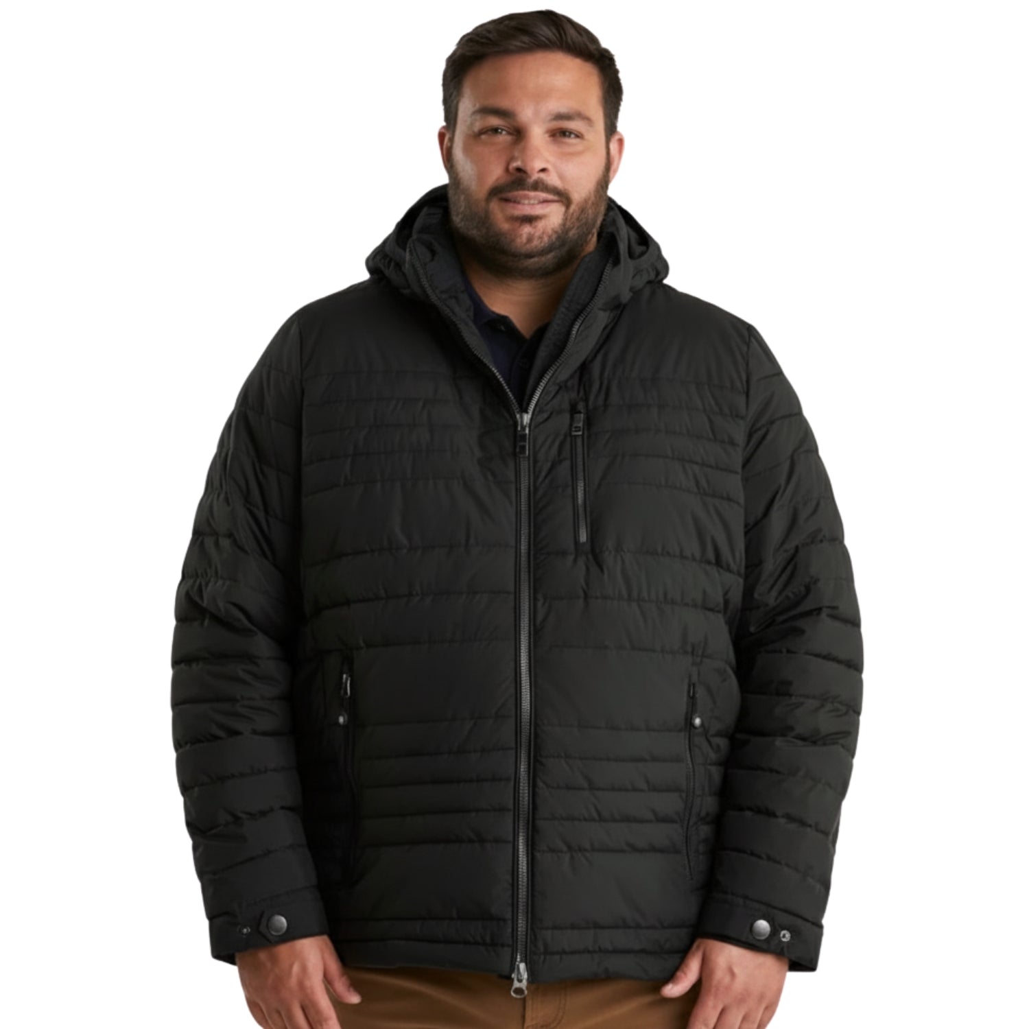 Stoy Hugo Men’s Big and Tall Puffer Jacket Black Blue Sizes 3XL-6XL