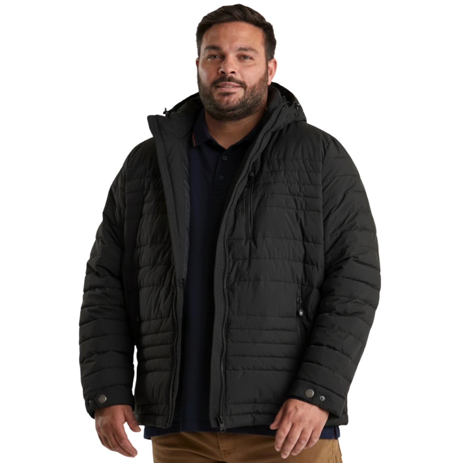 Stoy Hugo Men’s Big and Tall Puffer Jacket Black Blue Sizes 3XL-6XL