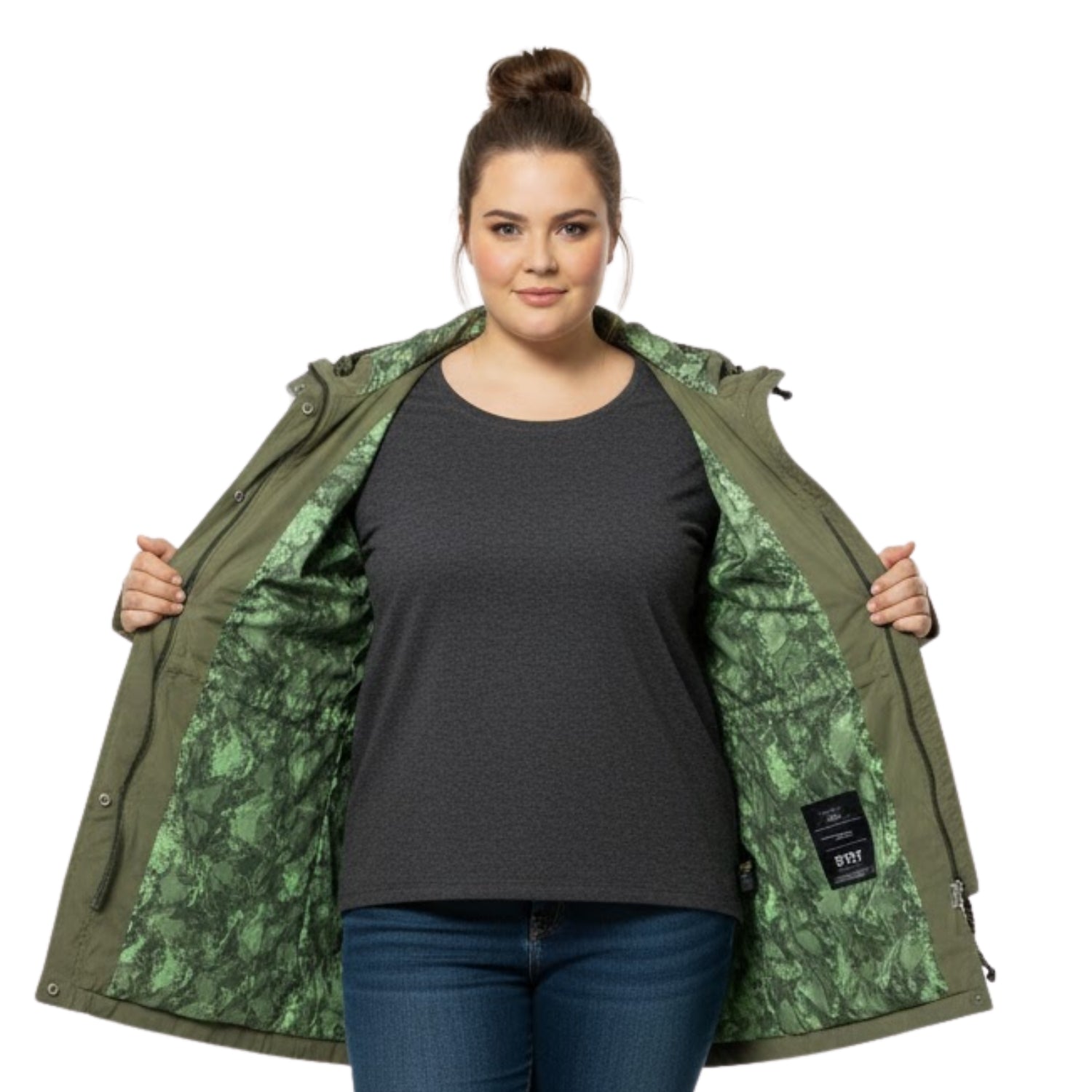 CLEARANCE - Stoy Ida Womens Plus Size Waterproof Shell Jacket Light Olive Sizes 18-22