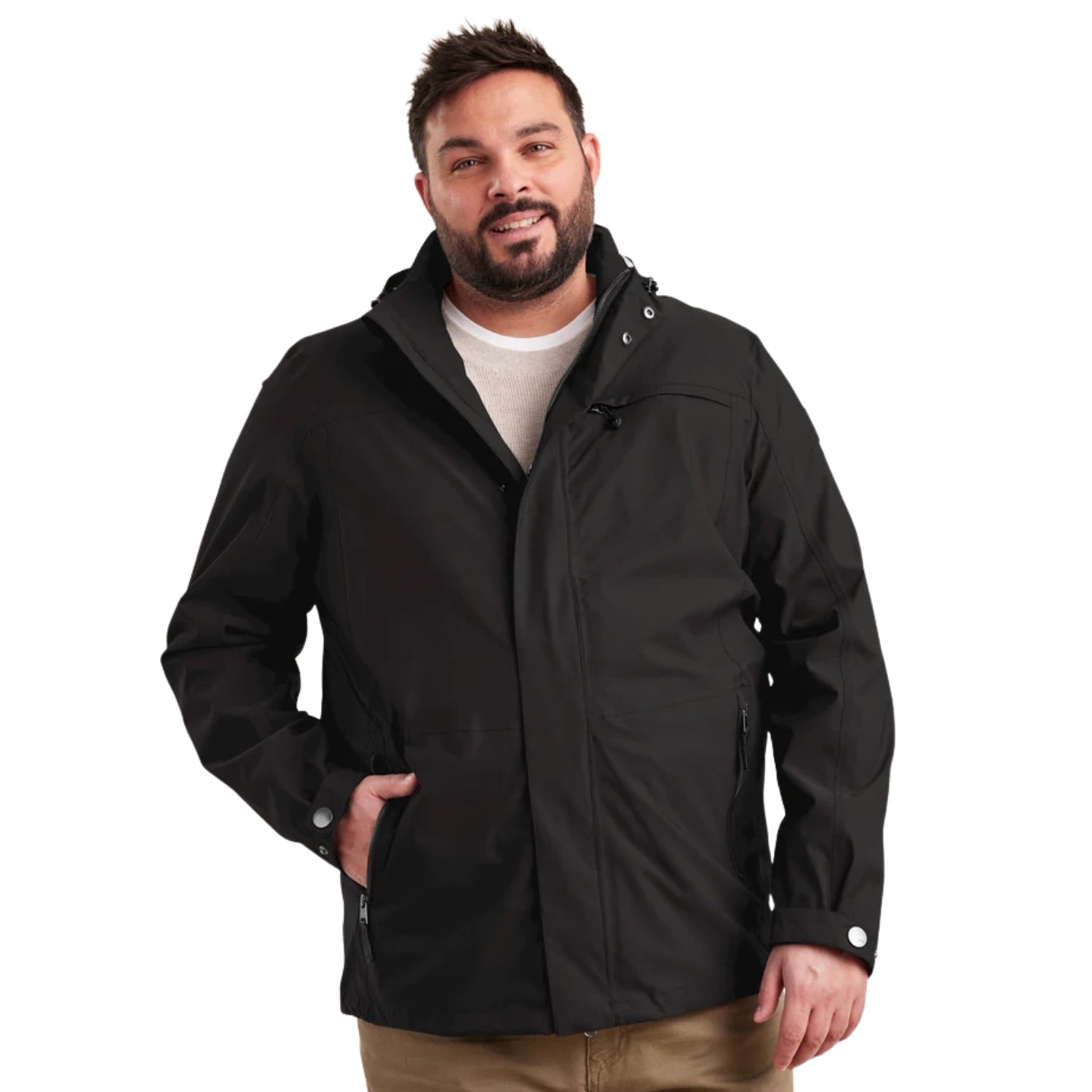Pre-Order: STOY Ken Men’s Plus Size Shell Jacket Black Sizes 4XL - 6XL