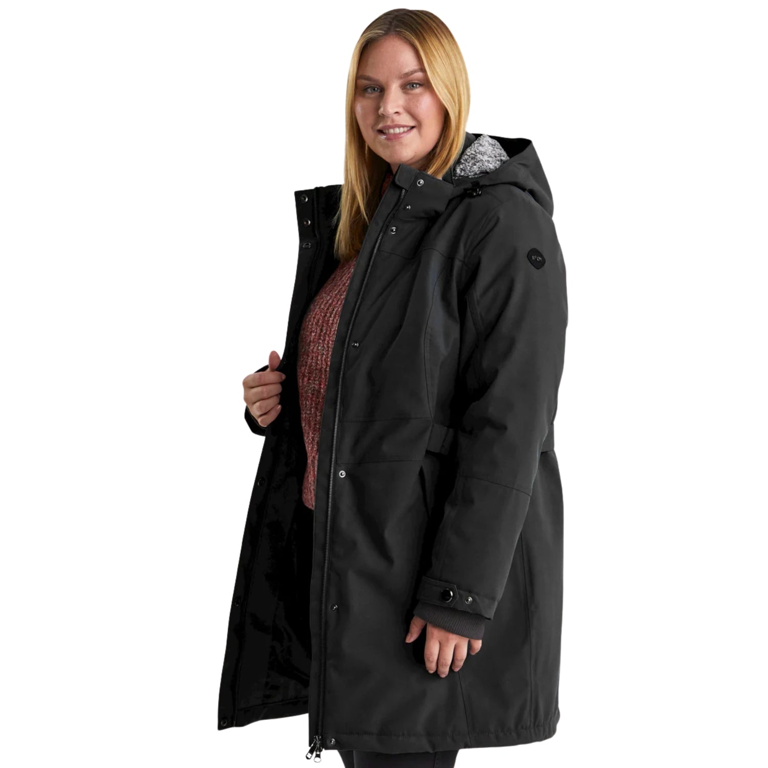 Pre-order: Stoy Alma Womens Plus Size Snow Jacket Black Sizes 20 - 24