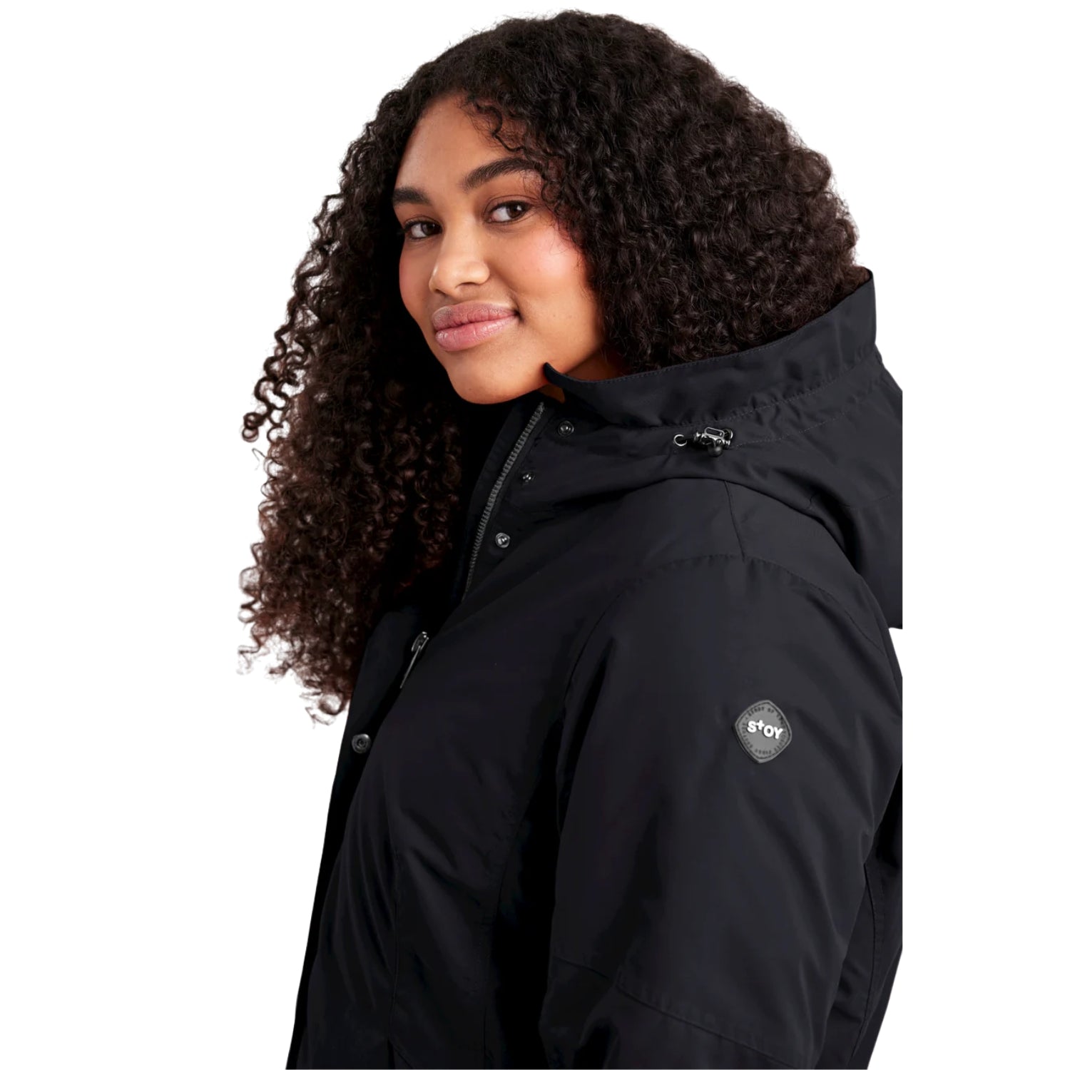 Pre-Order: Stoy Ava Womens Plus Size Waterproof Jacket Black Blue Sizes 24 - 28