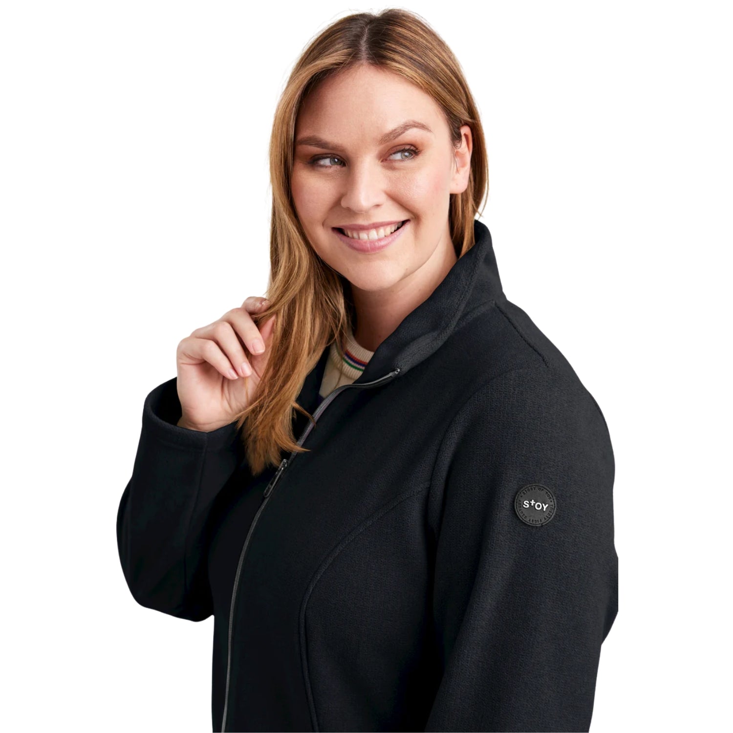 Pre-order: Stoy Elsa Women’s Plus Size Knitted Jacket Black Blue Sizes 22 - 30