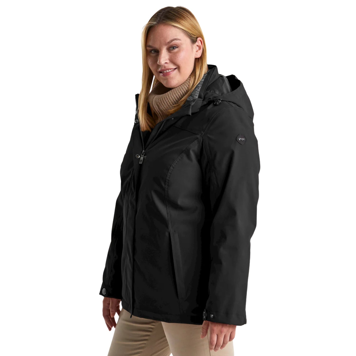 Pre-order: Stoy Agnes Tech Womens Snow Jacket Black Plus Sizes 20 - 24
