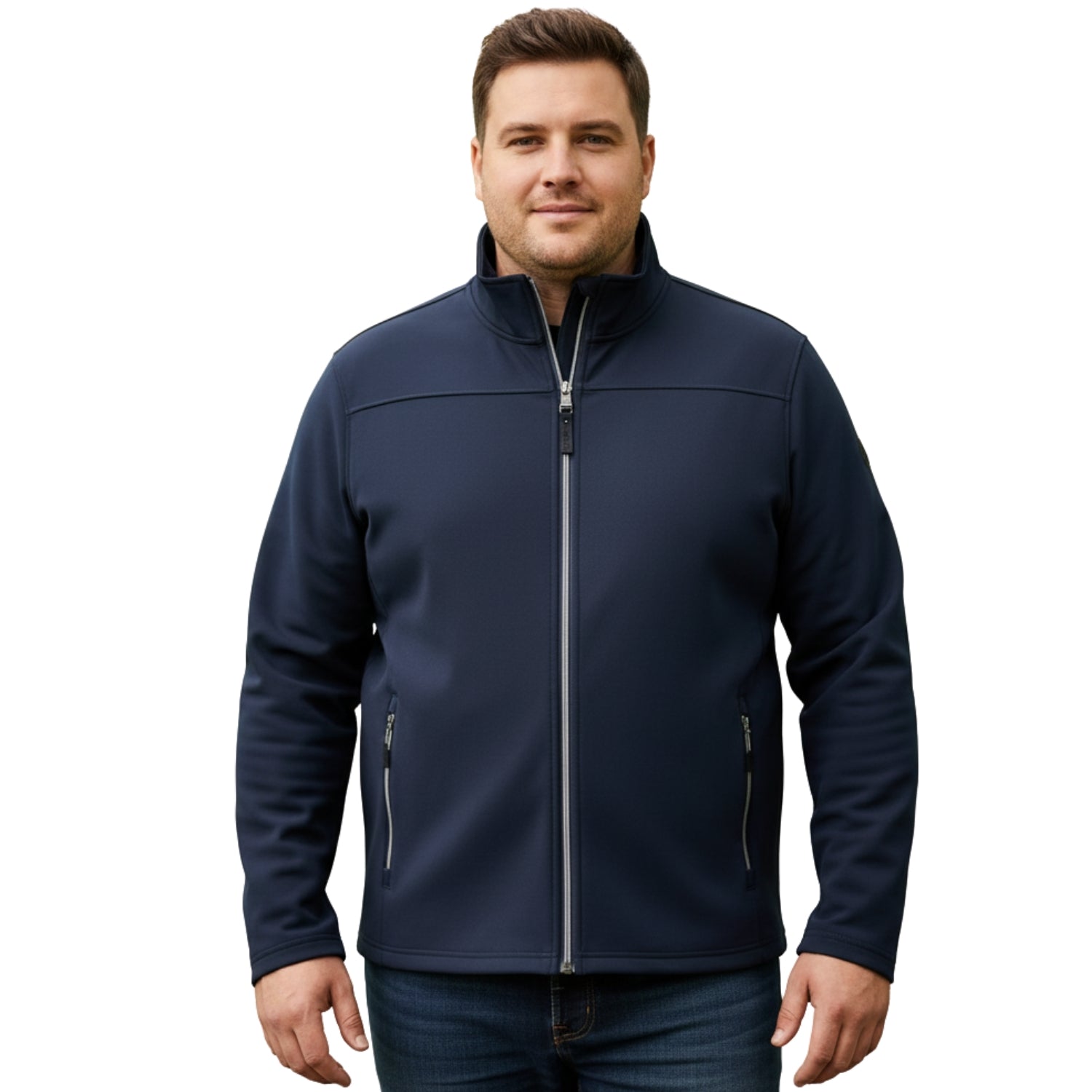 Pre-Order: Stoy Powerstretch Mens Plus Size Zip Jacket Dark Navy Sizes 3XL - 6XL