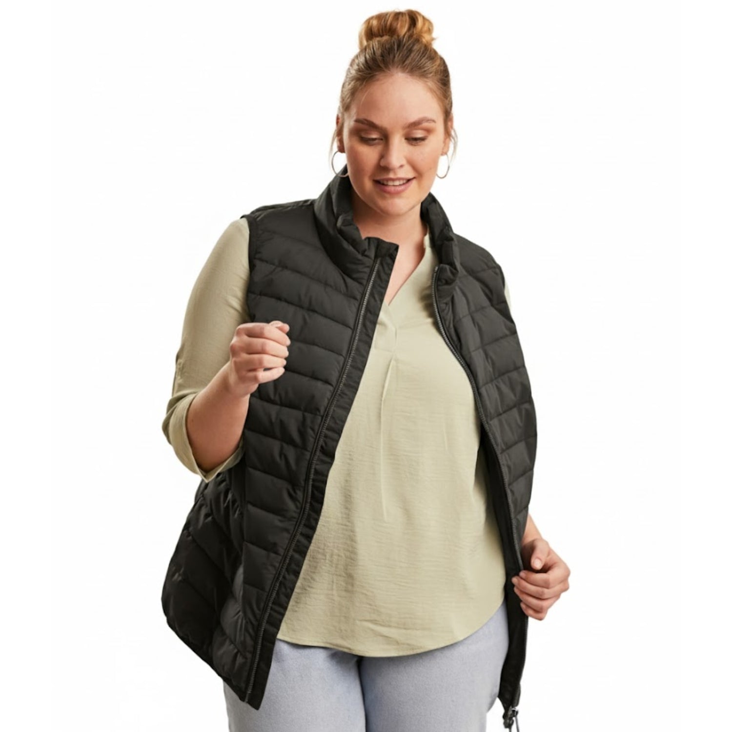 Stoy Unisex Plus Size Puffer Vest Black Sizes 3XL - 6XL