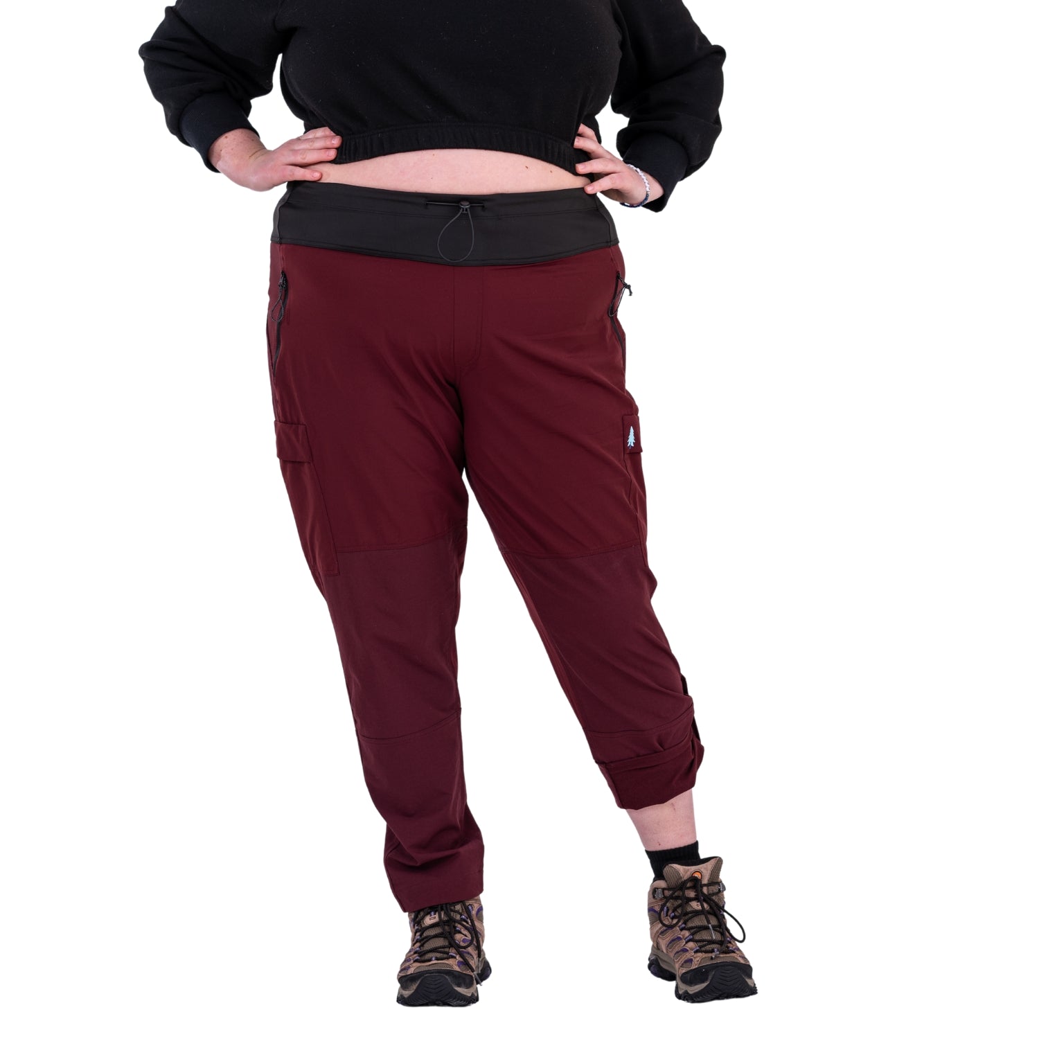 Thicket Brecken Hiking Pants BELLY FIT Burgundy Plus Sizes 20-28