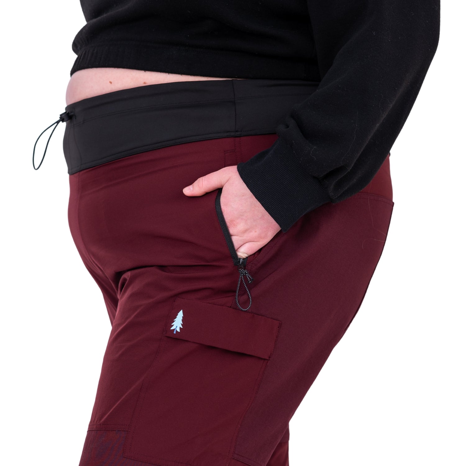 Thicket Brecken Hiking Pants BELLY FIT Burgundy Plus Sizes 20-28