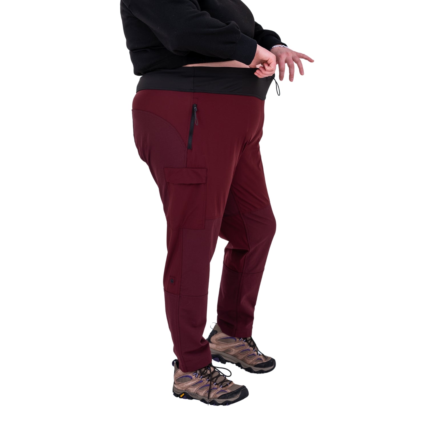 Thicket Brecken Hiking Pants BELLY FIT Burgundy Plus Sizes 20-28
