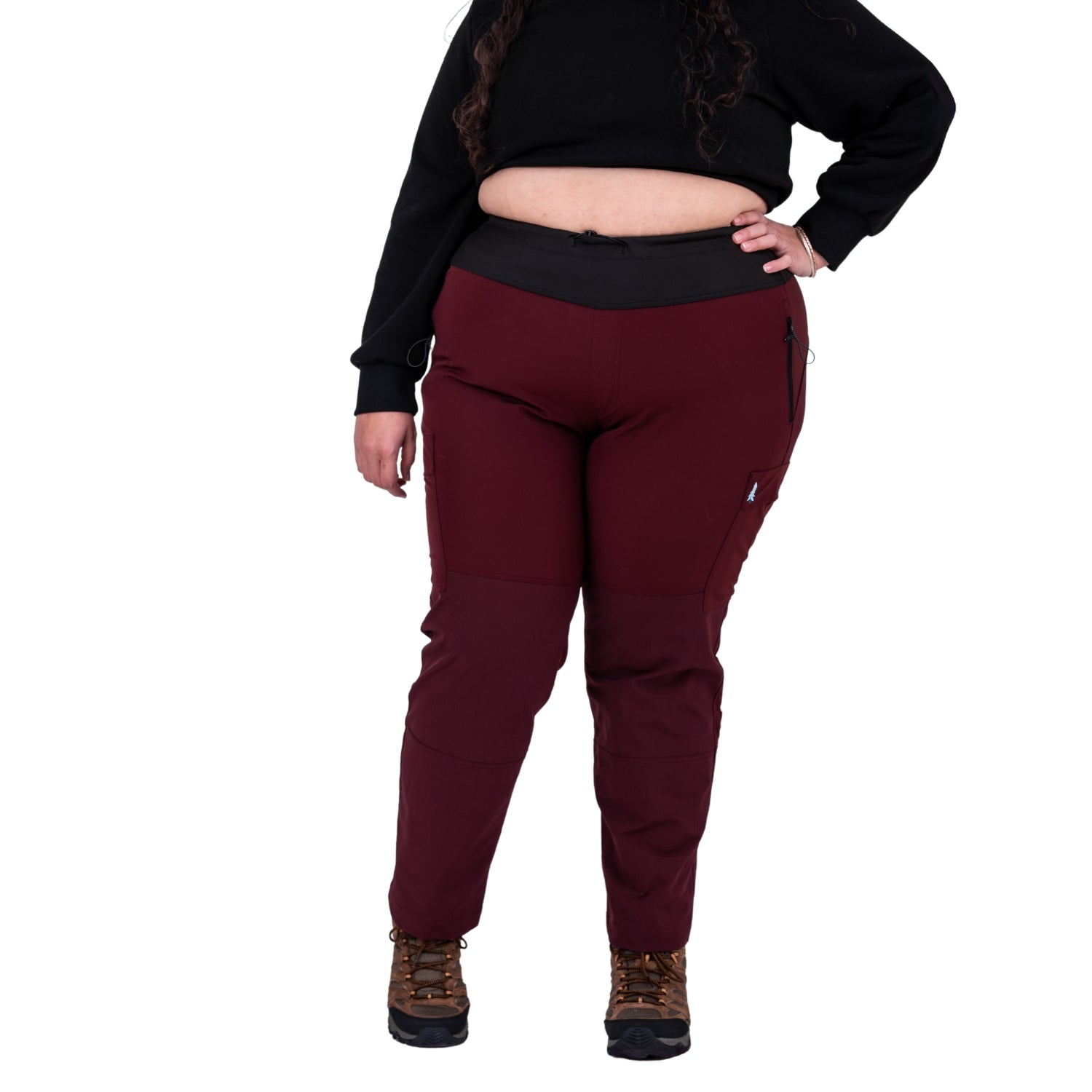 Thicket Brecken Hiking Pants BOOTY FIT Burgundy Plus Sizes 26-32