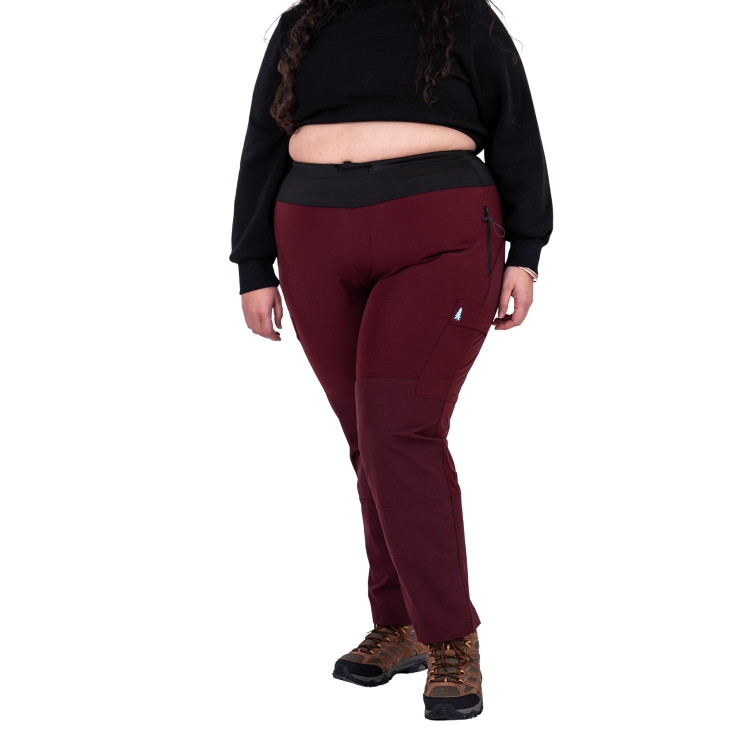 Thicket Brecken Hiking Pants BOOTY FIT Burgundy Plus Sizes 26-32
