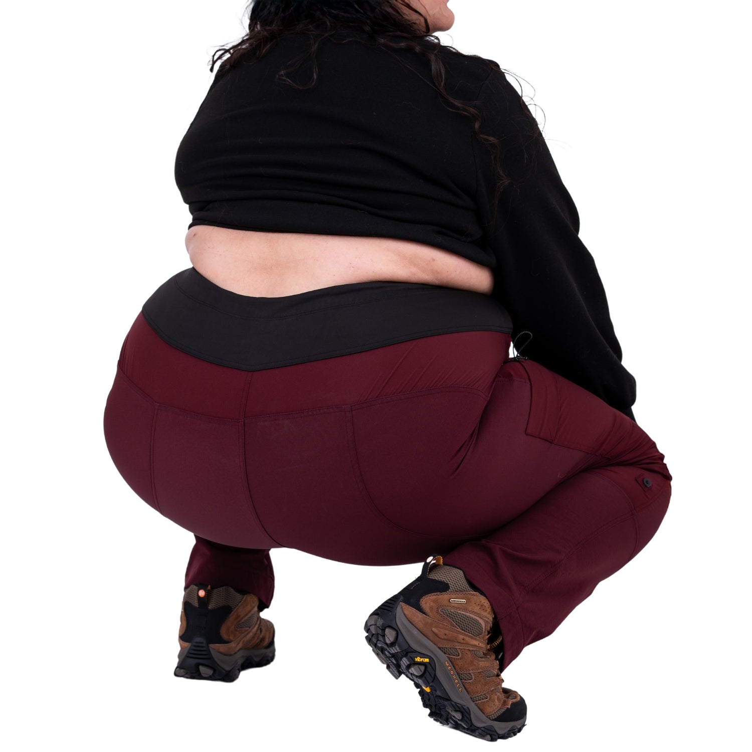 Thicket Brecken Hiking Pants BOOTY FIT Burgundy Plus Sizes 26-32