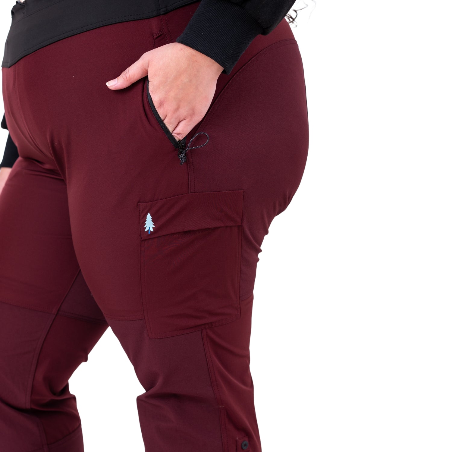 Thicket Brecken Hiking Pants BOOTY FIT Burgundy Plus Sizes 26-32