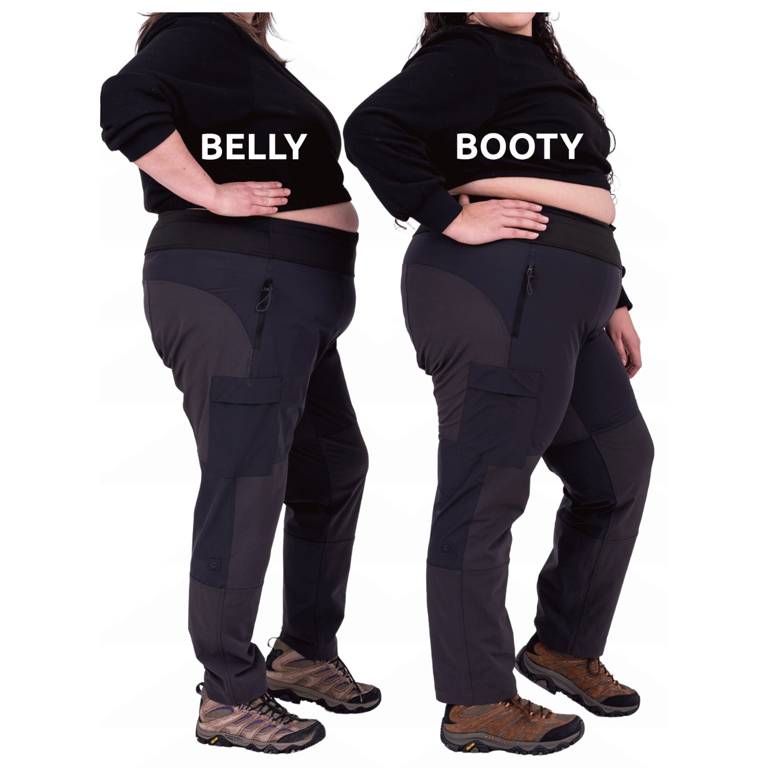 Thicket Adventure Brecken Hiking Pants BELLY FIT Grey Plus Sizes 18-34