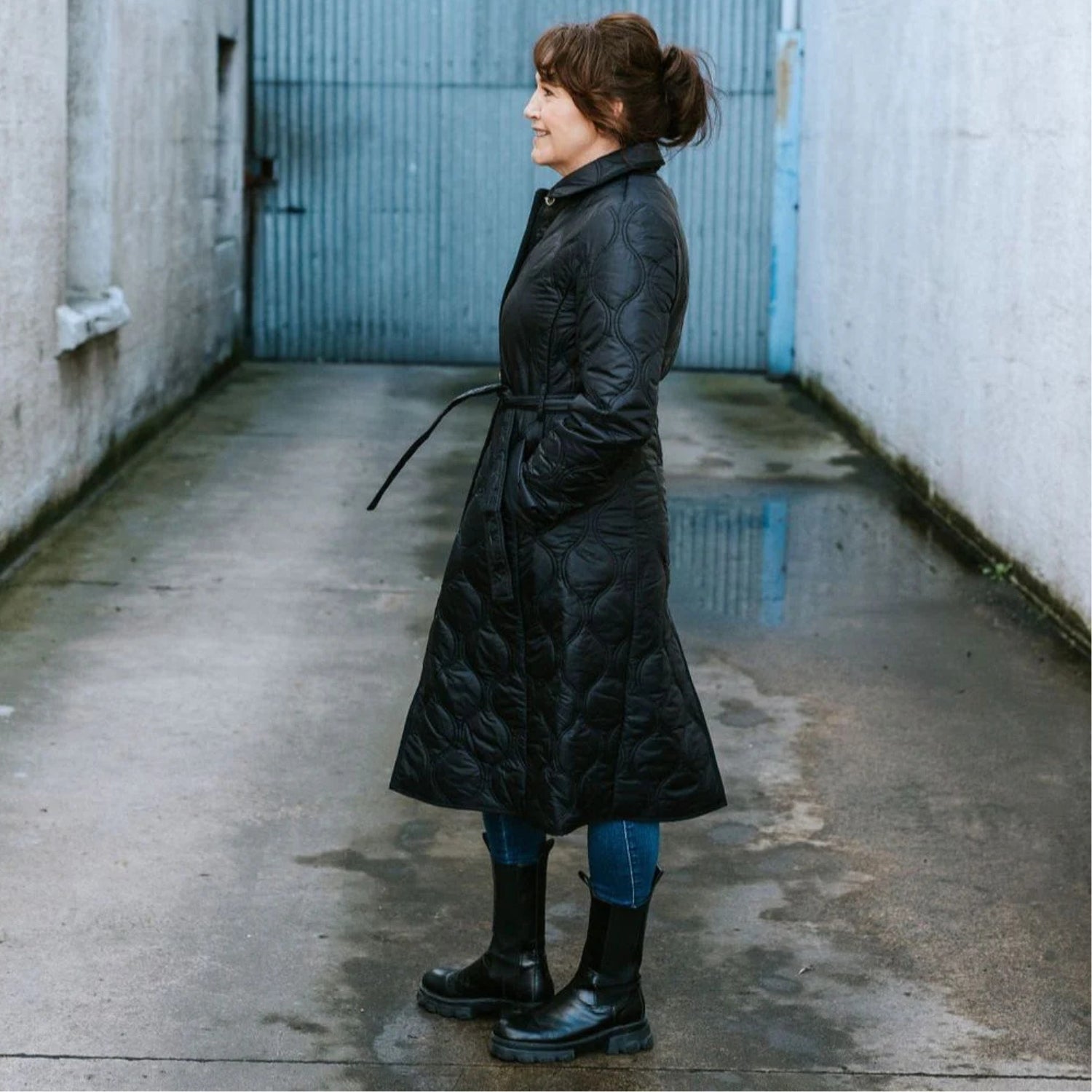 Moke Lissy Womens Plus Size Quilted Coat Black size 3XL-4XL