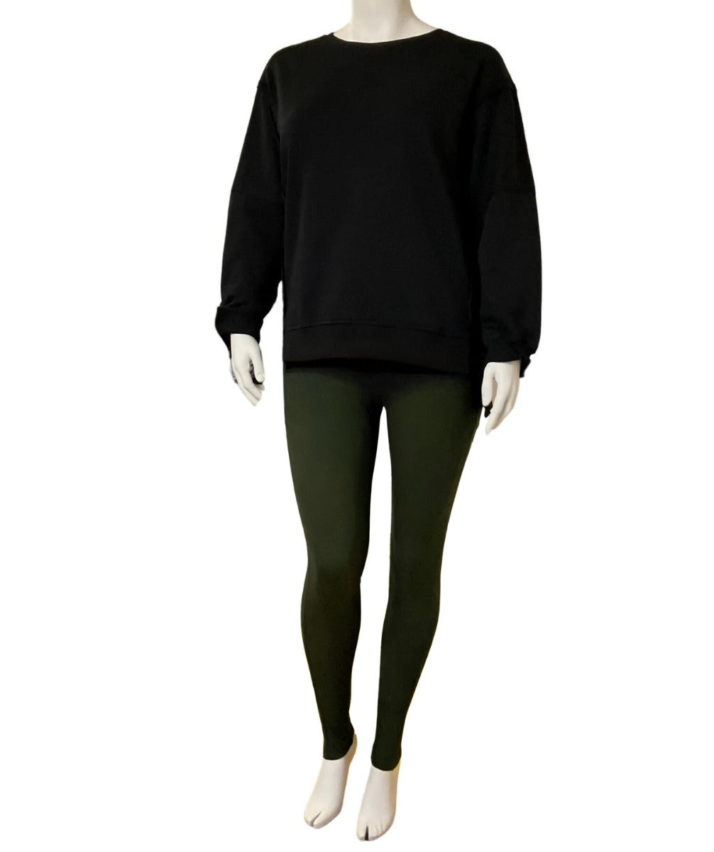 Veronica Fleece Lined Women's Plus-Size Leggings Green Full