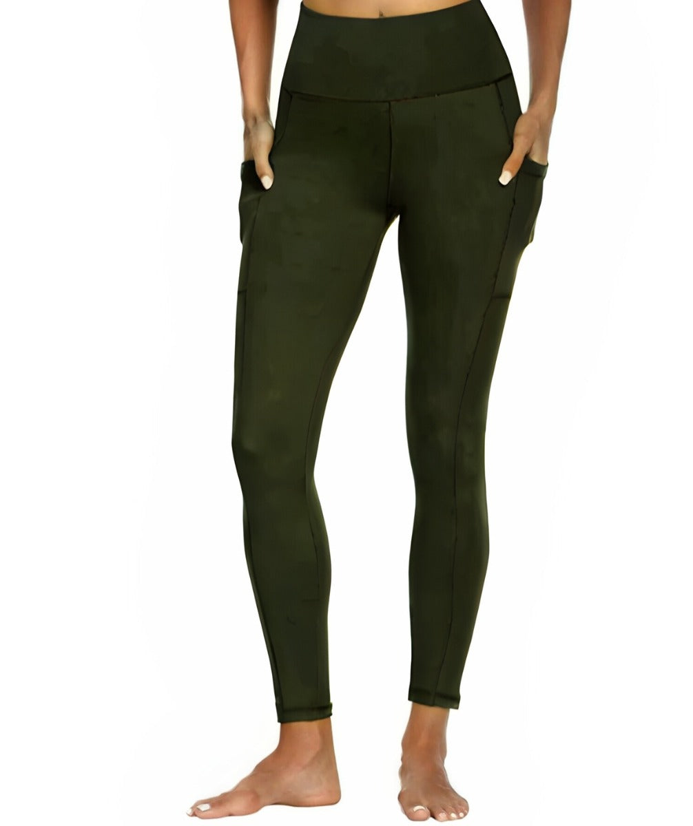 Veronica Fleece Lined Women's Plus-Size Leggings Green Main