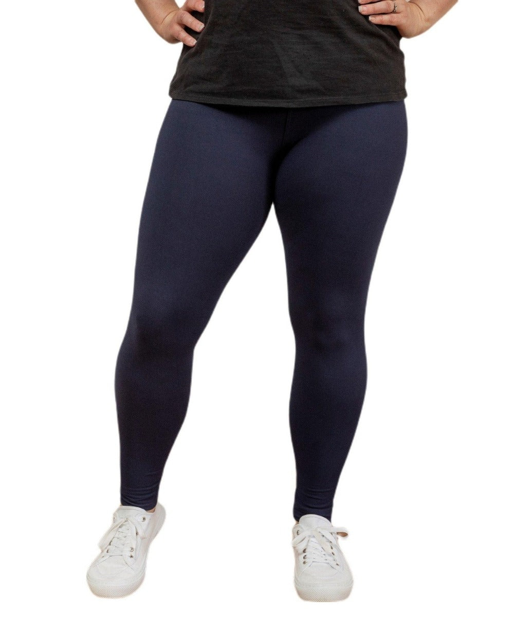 Veronica Fleece Lined Women's Plus-Size Leggings Navy Front