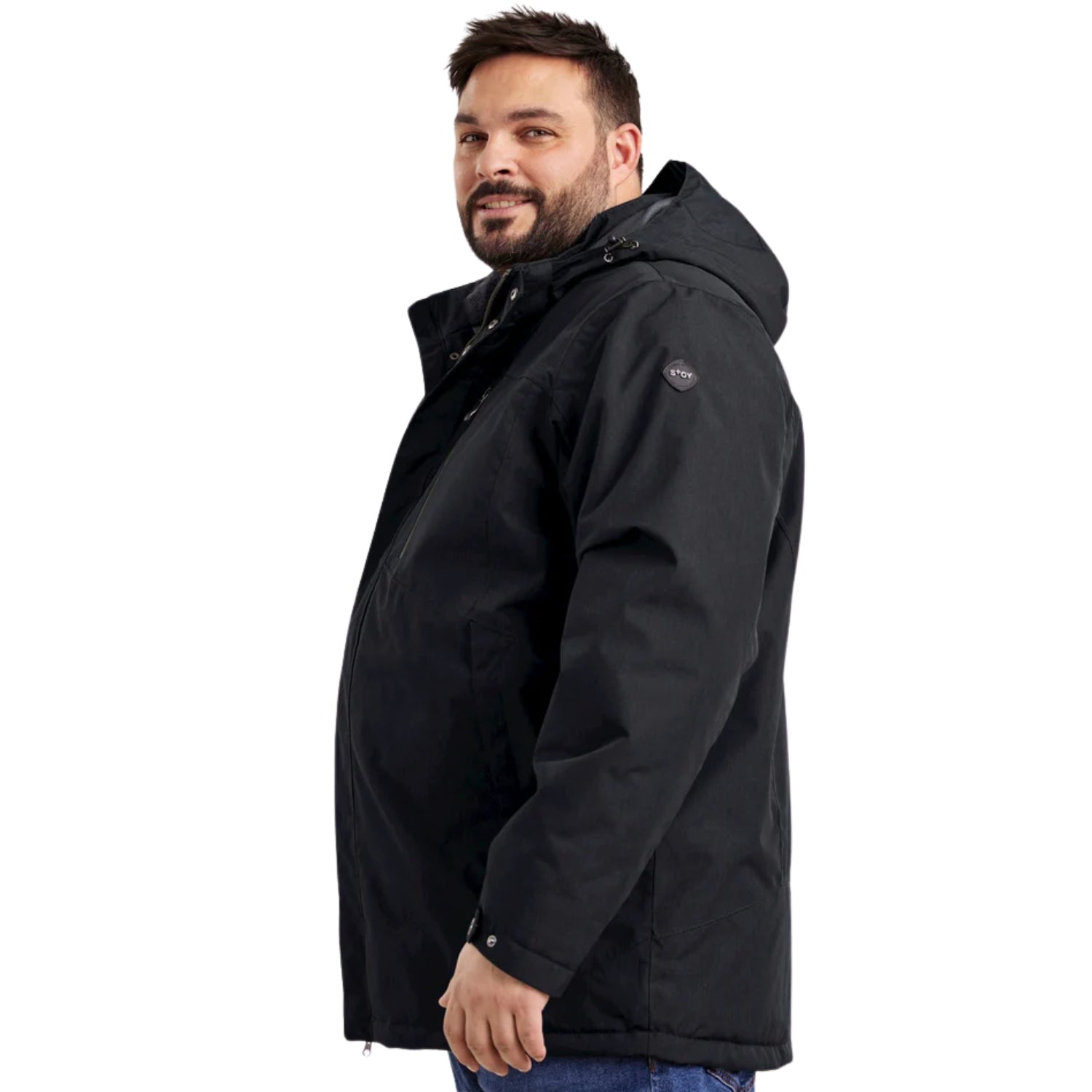 Stoy Alec Mens Plus Size Jacket Black Blue Sizes 3XL & 6XL