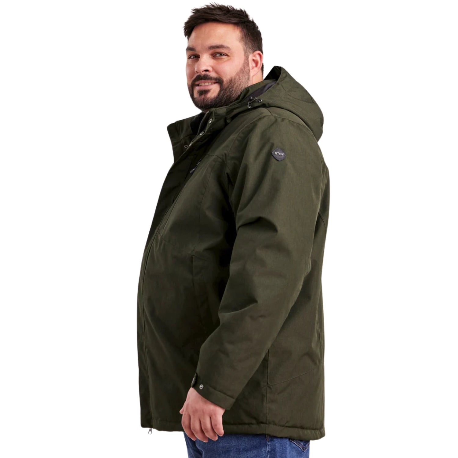 Stoy Alec Mens Plus Size Jacket Dark Olive Sizes 3XL-6XL