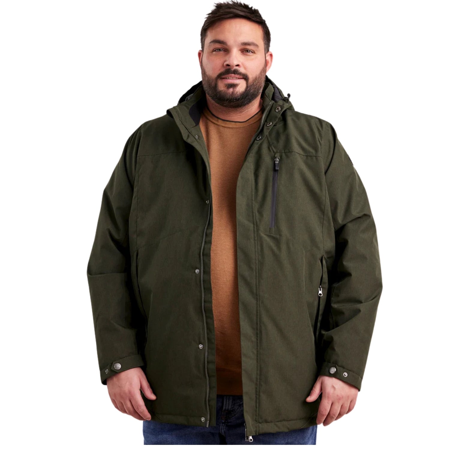 Stoy Alec Mens Plus Size Jacket Dark Olive Sizes 3XL-6XL