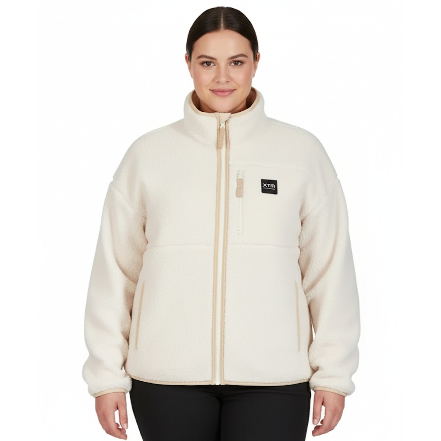 XTM Banksia Womens Plus Size Full Zip Fleece Jacket Bone Size 18
