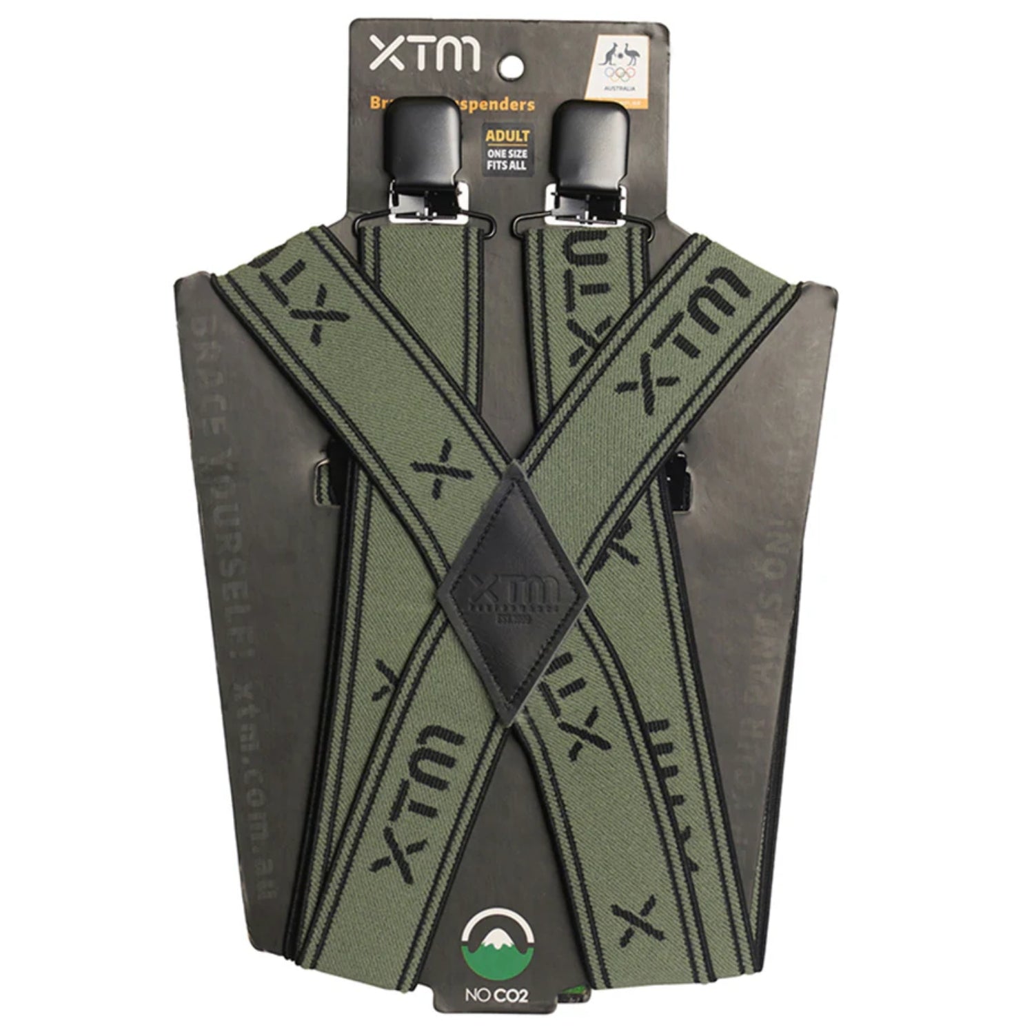 XTM Braces Suspenders Wide Strap Sage Green