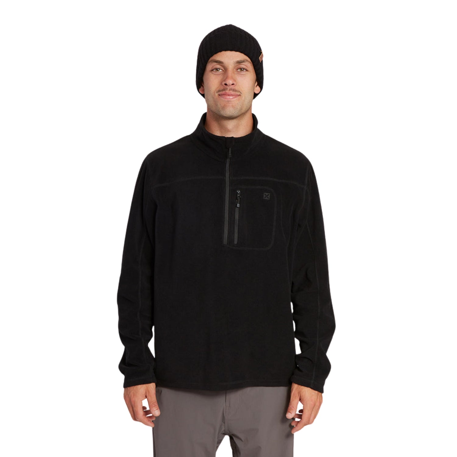 XTM Marengo 1/4 Zip Neck Mens Plus Size Fleece Black Sizes 2XL - 3XL