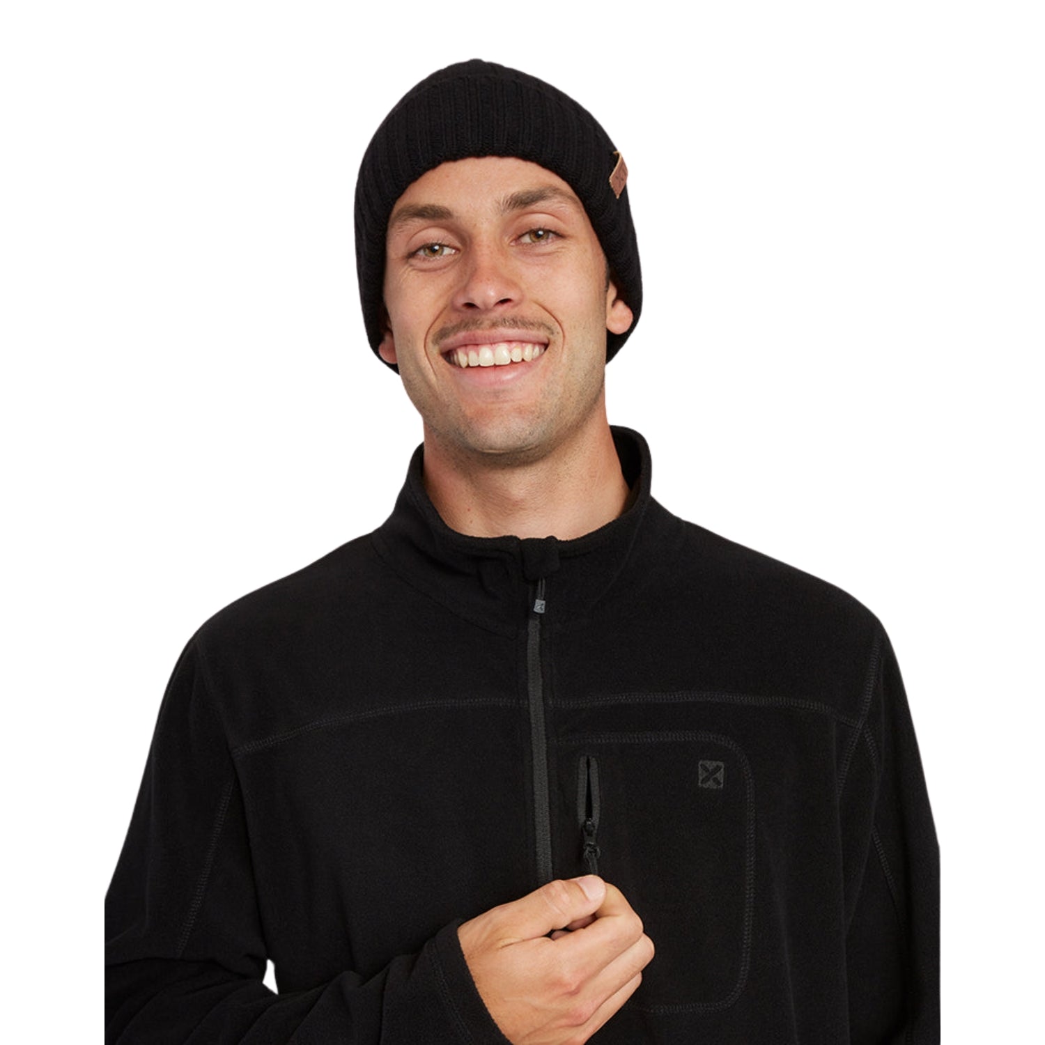XTM Marengo 1/4 Zip Neck Mens Plus Size Fleece Black Sizes 2XL - 3XL