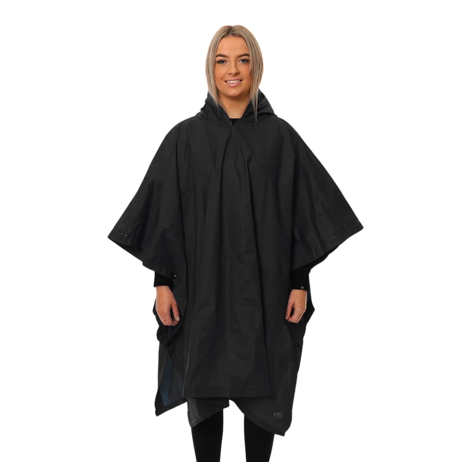 XTM Stash Unisex Packable Rain Poncho Black