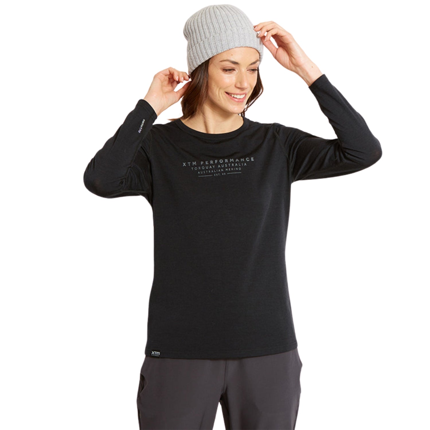 XTM Traverse Merino Wool Women's Long Sleeve Shirt Black Sizes 18 - 26