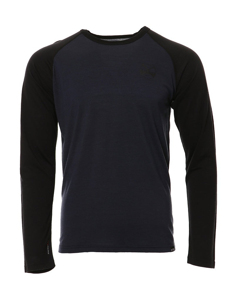 XTM Mountain Merino Wool Unisex Long Sleeve Shirt Navy Sizes 3XL-6XL
