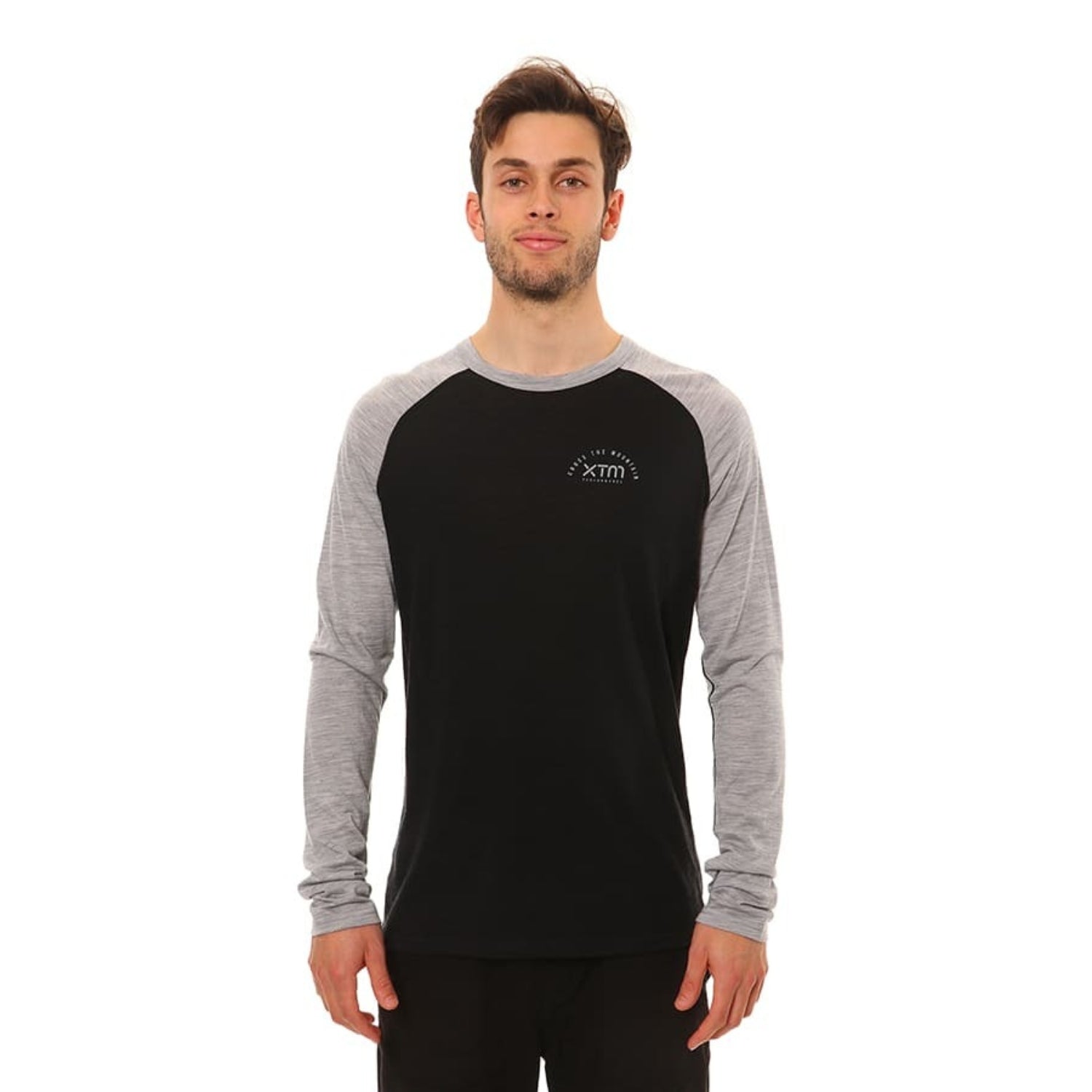 XTM Mountain Merino Wool Men’s Long Sleeve Shirt Grey/Black Size 2XL-6XL