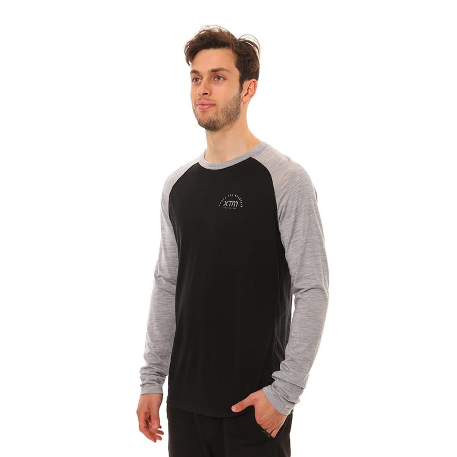 XTM Mountain Merino Wool Men’s Long Sleeve Shirt Grey/Black Size 2XL-6XL