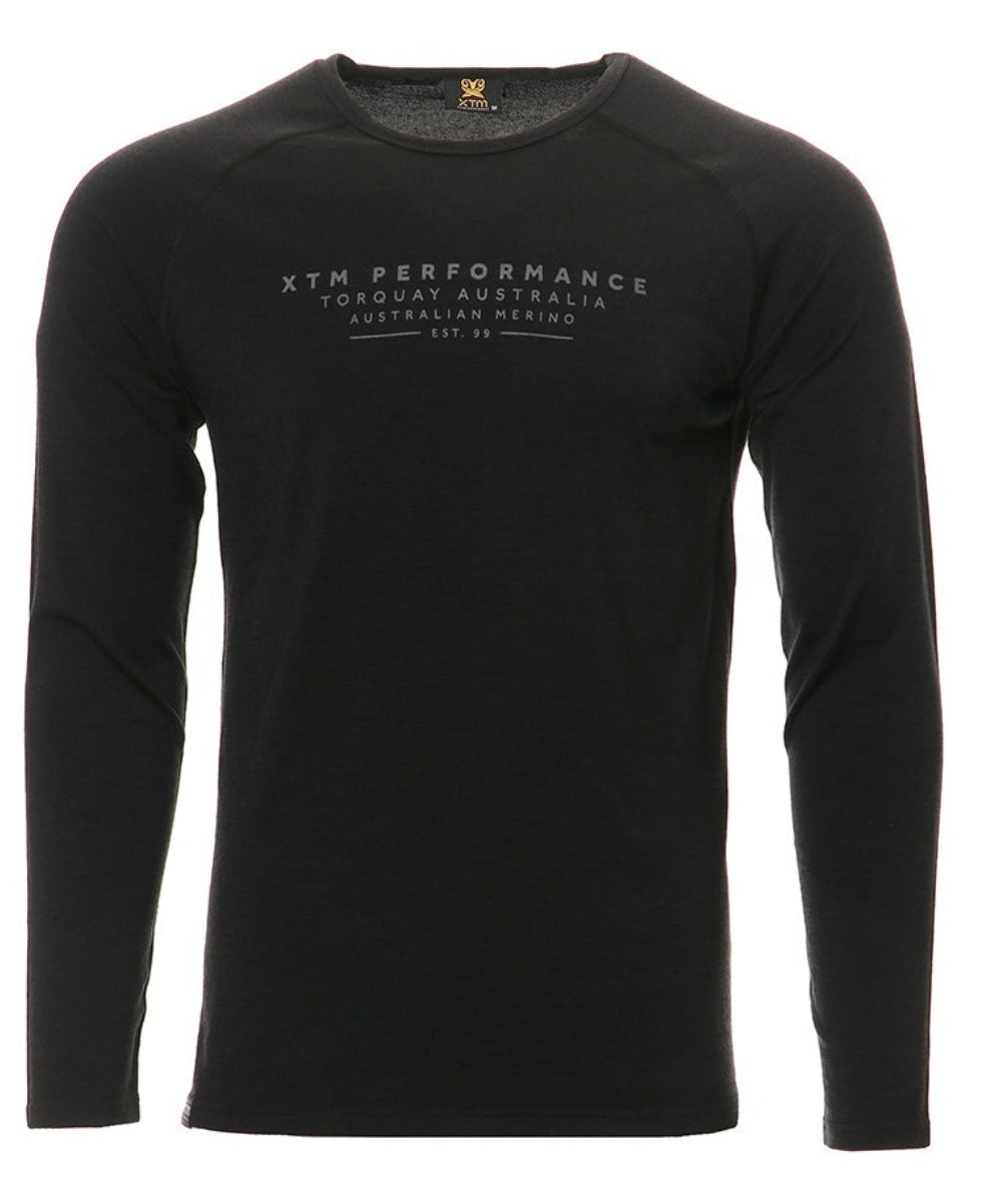 XTM Mountain Merino Wool Men’s Long Sleeve Black Size 2XL-6XL