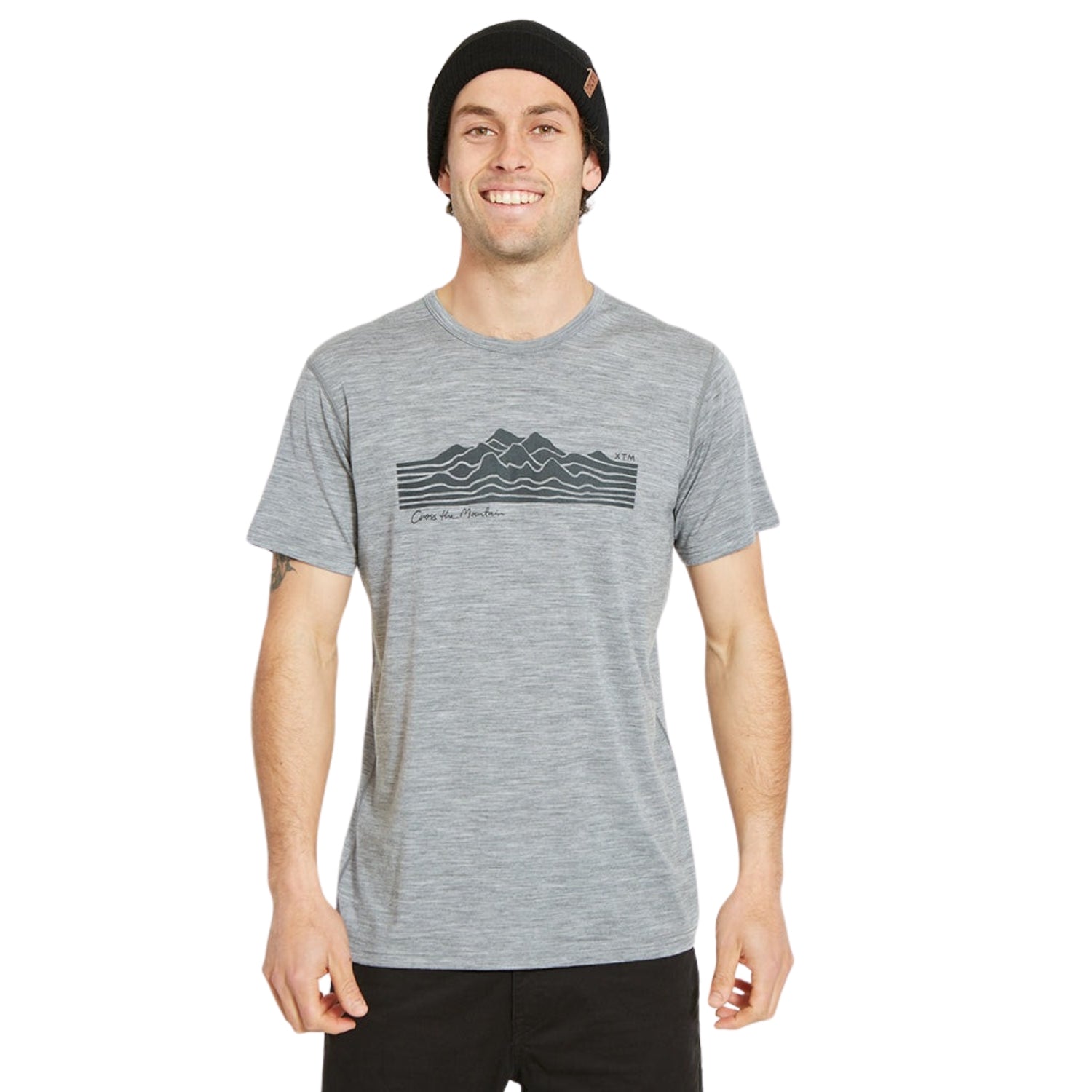 XTM Torquay Merino Wool Mens Big And Tall T-Shirt Grey Sizes 2XL - 4XL
