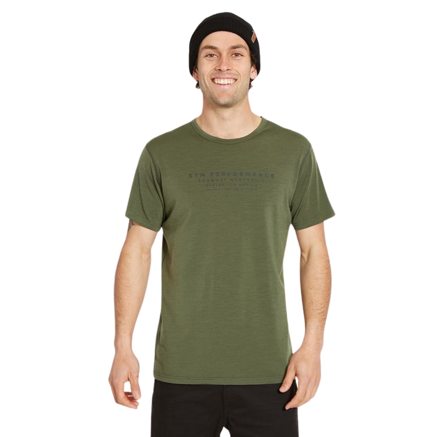 XTM Torquay Merino Wool Mens Big And Tall T-Shirt Moss Sizes 3XL - 6XL