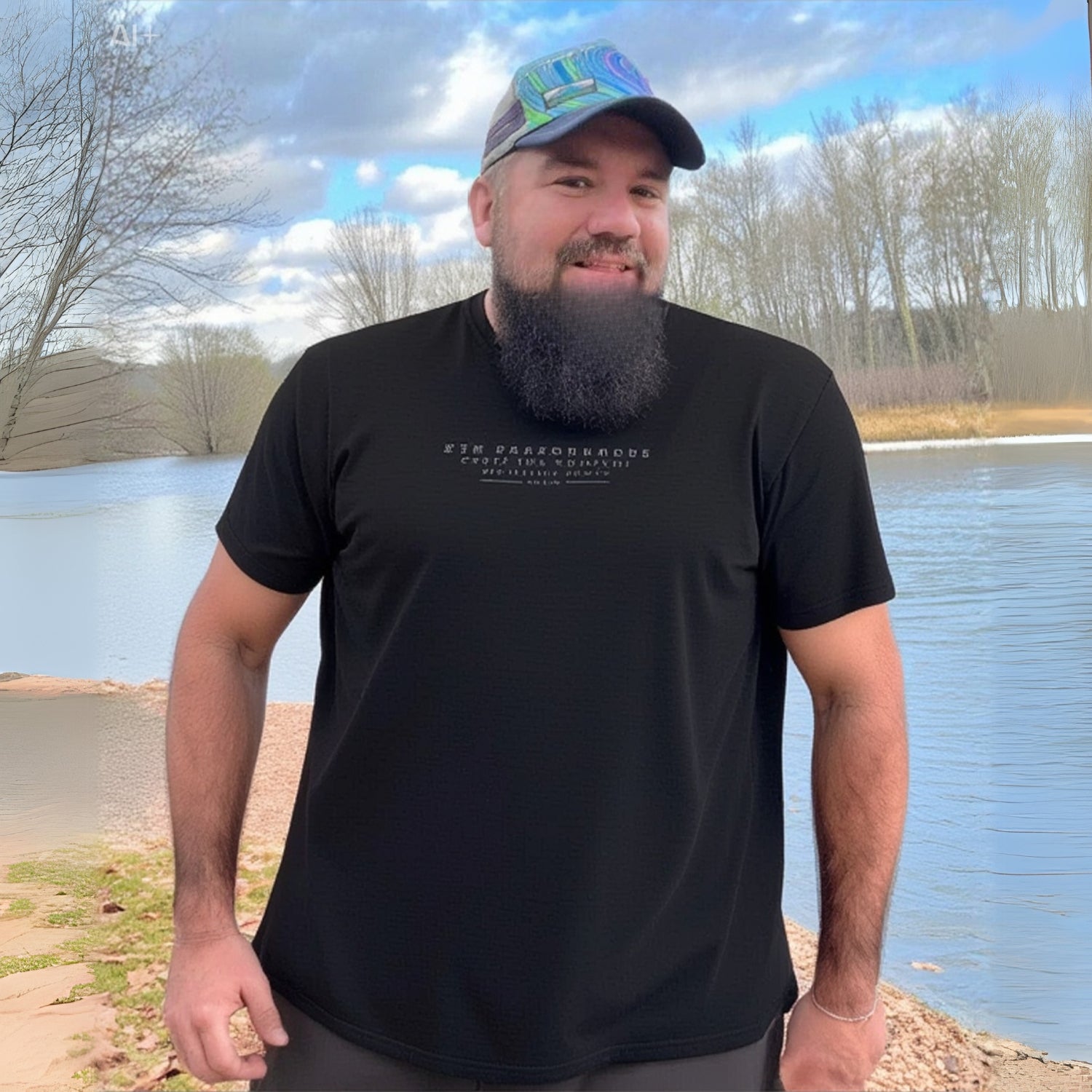 XTM Trail Merino Wool Mens Big And Tall Plus Size T-Shirt Black